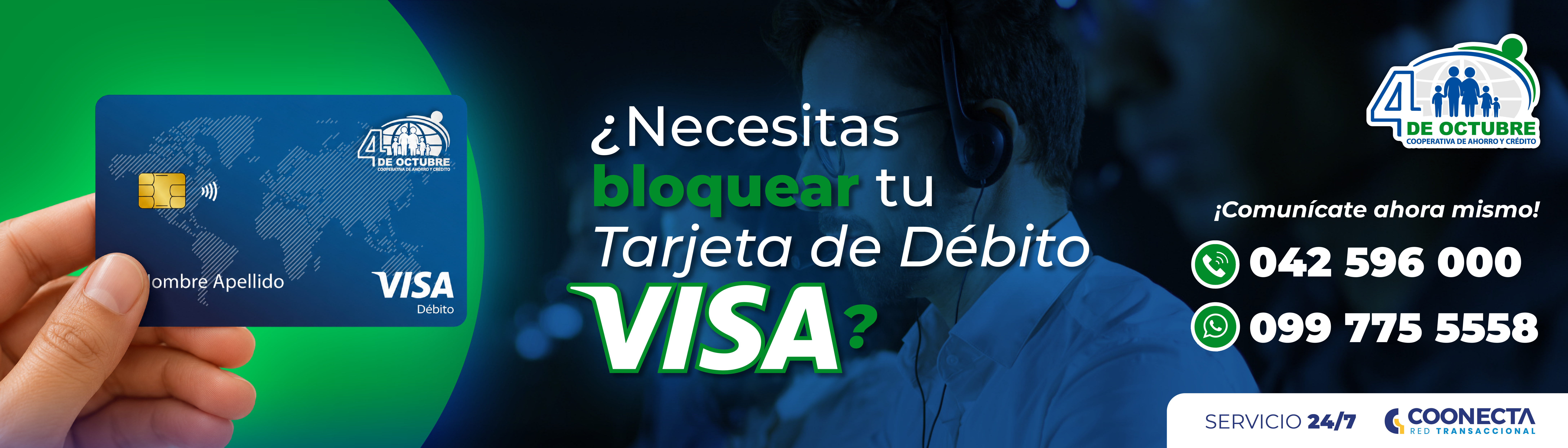 Bloqueo de tarjeta de débito Visa
